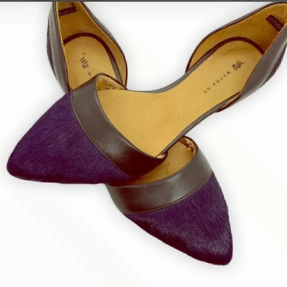 ❤️SOLD❤️WyThe NY d'Orsay Flat in Blue Calf Hair Size: 37.5